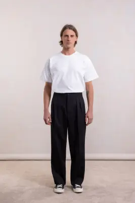 Pantalon French Military - Gabardine de laine Noir — photo 2