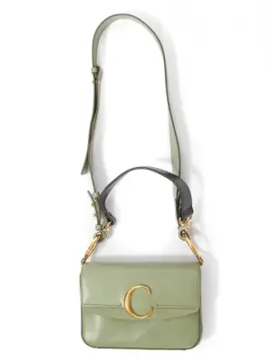 Sac C à bandoulière en cuir vert tilleul Prix boutique 1500€ — photo 1