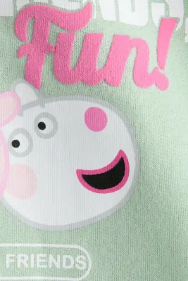 Sweat imprimé à manches courtes - Vert clair/Peppa Pig — photo 2
