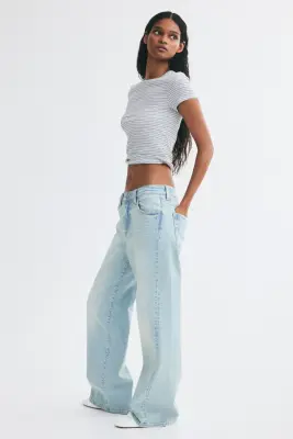 Wide High Waist Jeans - Bleu denim — photo 2
