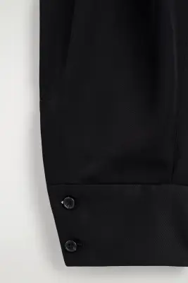 PANTALON À JAMBES BALLON EN SERGÉ À PLIS - NOIR — photo 5
