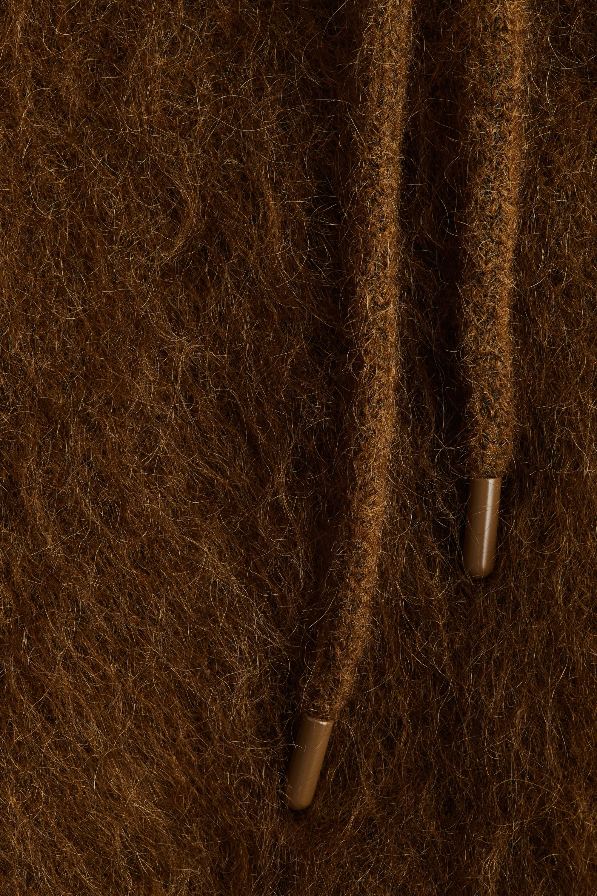Hoodie en mohair mélangé - Marron foncé