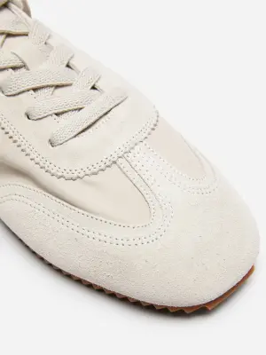 Baskets en nylon et cuir - Blanc cassé — photo 4
