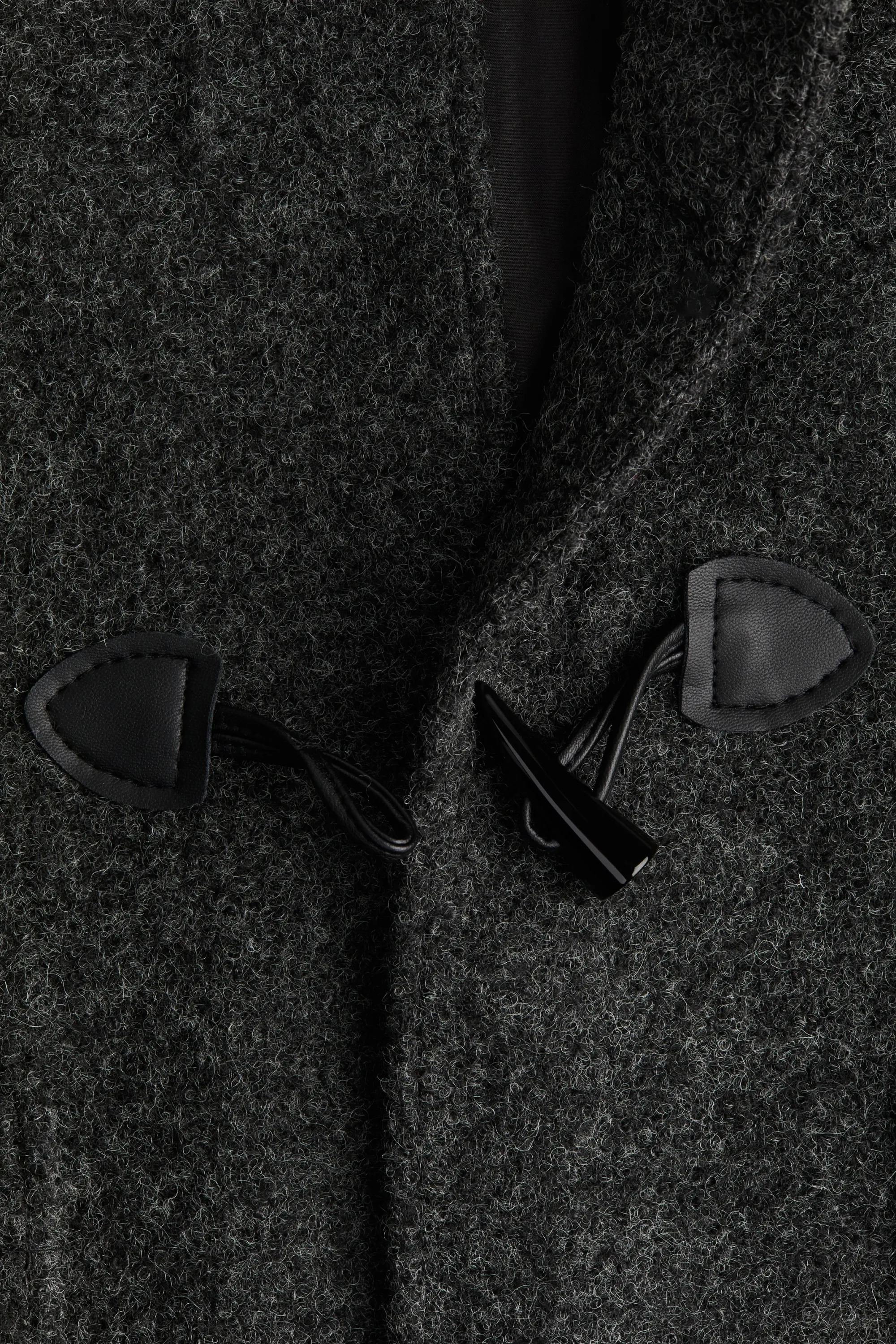 Duffle-coat court - Gris foncé chiné