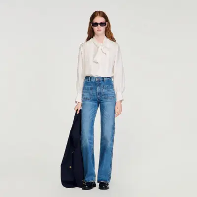 Chemise en soie à lavallière