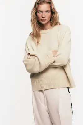 Pull en laine - Beige clair — photo 1