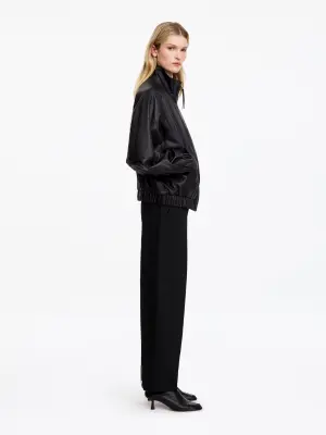 Pantalon à jambes barrel avec fermeture éclair - Noir — photo 1