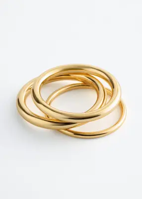 Ensemble de bracelets jonc tubulaires - Doré — photo 2