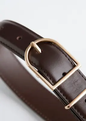 Ceinture en cuir - Marron foncé — photo 2
