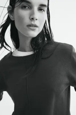 Pull en maille fine - Marron foncé — photo 3