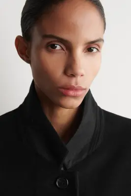 VESTE STRUCTURÉE EN LAINE DOUBLE FACE - NOIR — photo 3