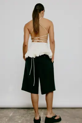 Short Bermuda en twill - Gris foncé — photo 2