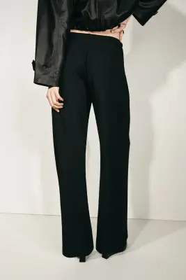 Pantalon en jersey texturé - Noir — photo 2