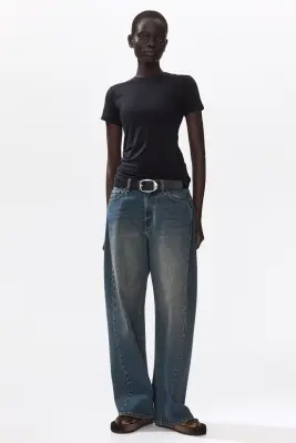 T-shirt ajusté en modal - Noir — photo 1