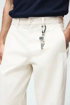 Chino Relaxed Fit à jambes barrel - Crème — photo 2