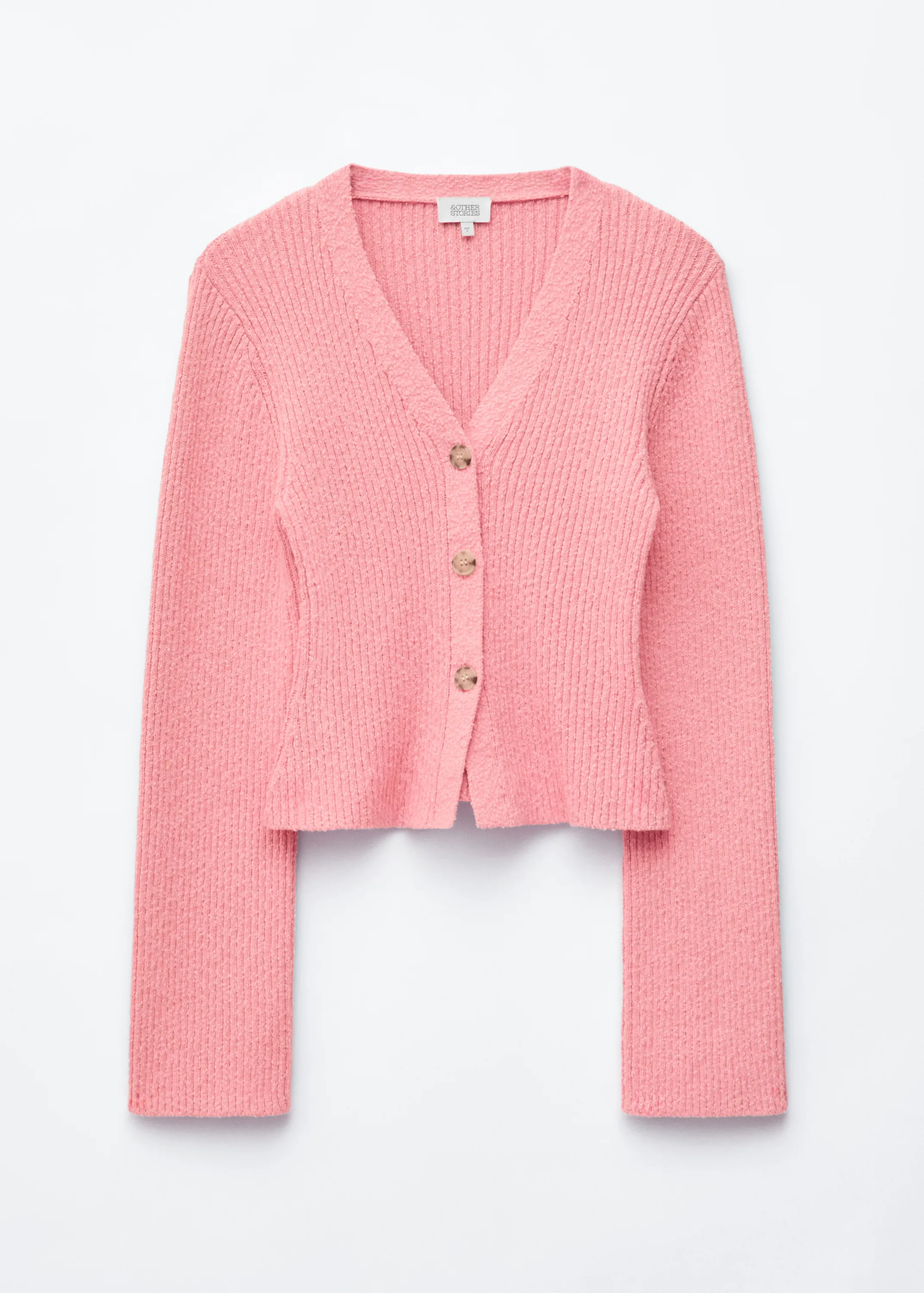 Cardigan en coton côtelé - Rose