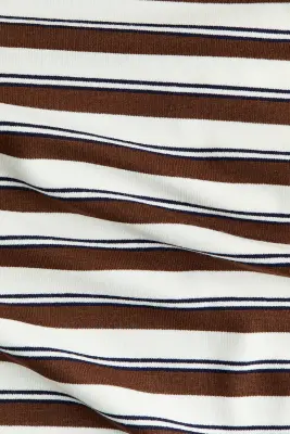 Top à col foulard avec manches longues - Crème/rayé — photo 4