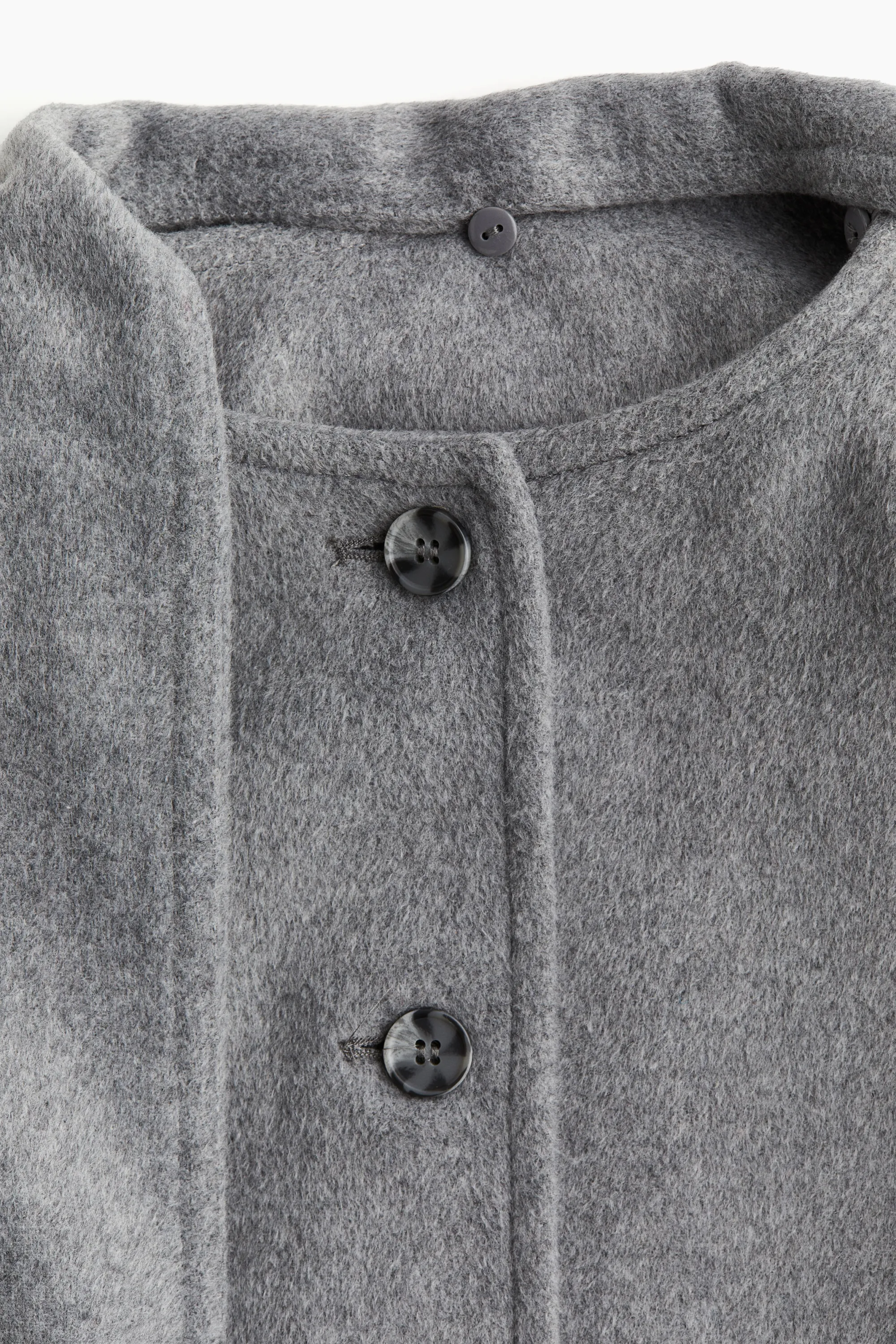 Veste en feutre avec écharpe - Gris chiné