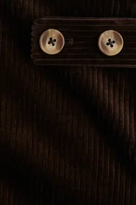 Mini short en velours côtelé - Marron foncé — photo 2