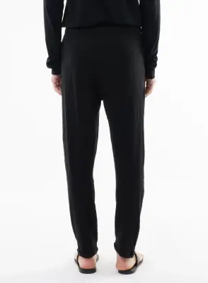 Pantalon Noir en Lin / Elasthanne — photo 5