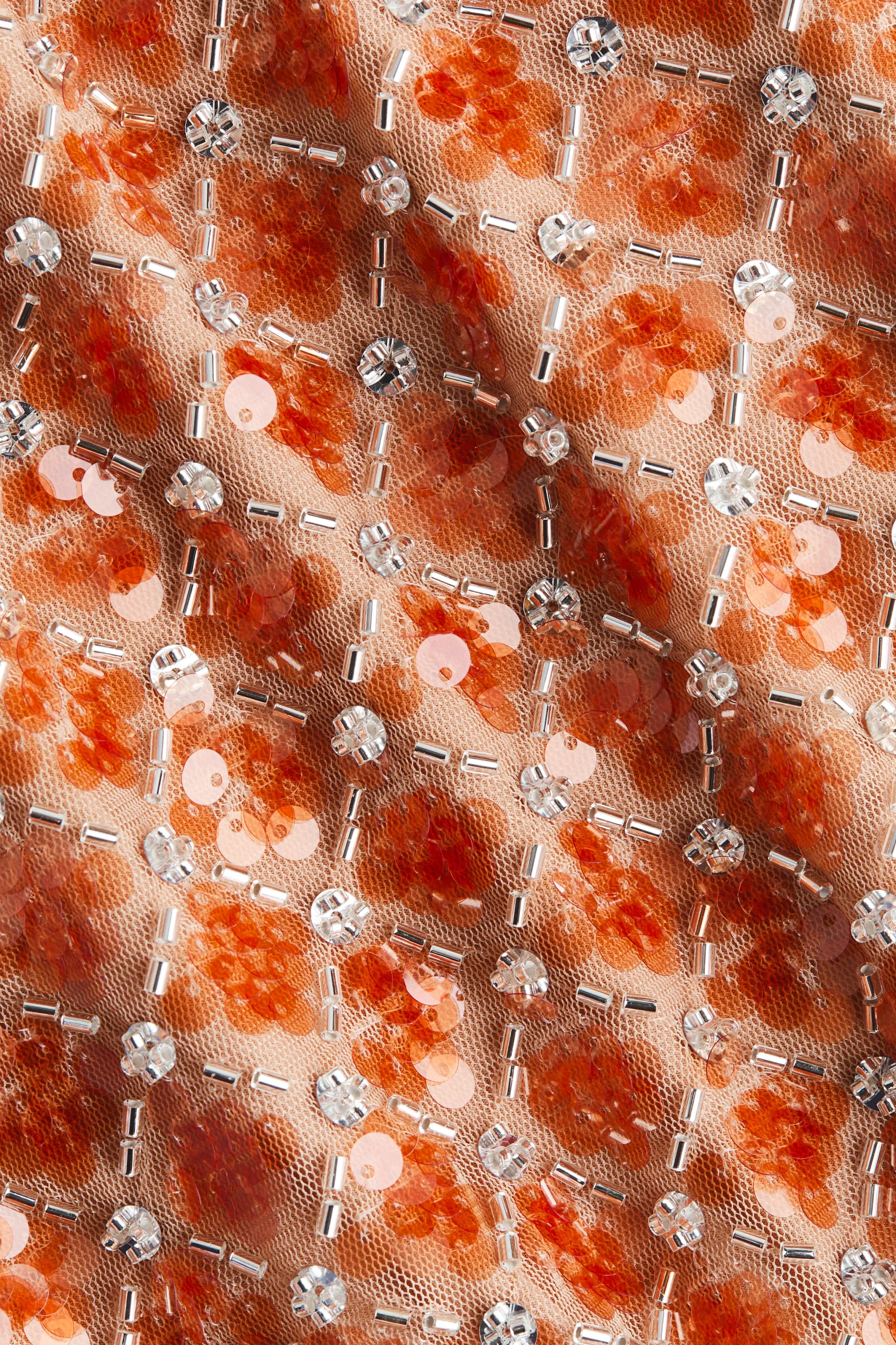 Minijupe ornementée - Rose poudré/orange