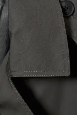 Trench en toile oversize croisé - Gris foncé — photo 3