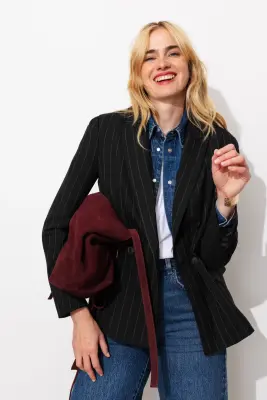Veste de tailleur rayée Femme — photo 2
