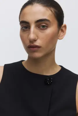 Gilet sans manches croisé à fermeture asymétrique - Noir — photo 2
