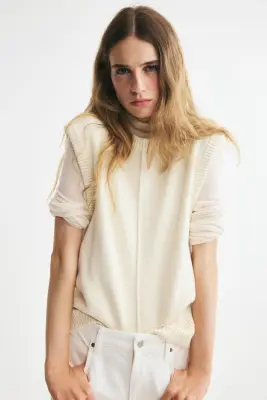 Pull sans manches - Beige clair — photo 1