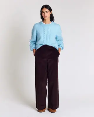 Pantalon Siméon velours chocolat — photo 2