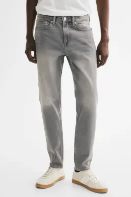 Tapered Jeans - Gris denim — photo 1
