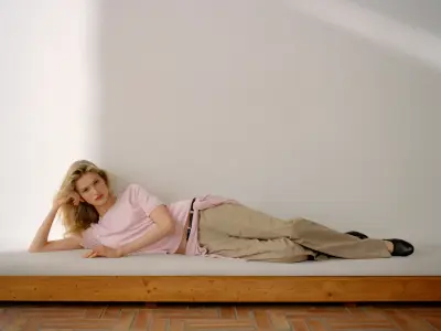 Pantalon chino taille basse - Beige — photo 1