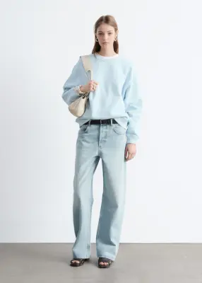Sweat oversize en jersey de coton - Bleu clair — photo 3