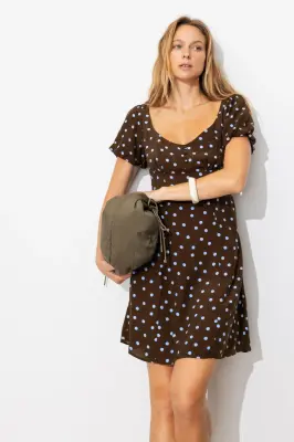 Robe courte à pois Femme — photo 3