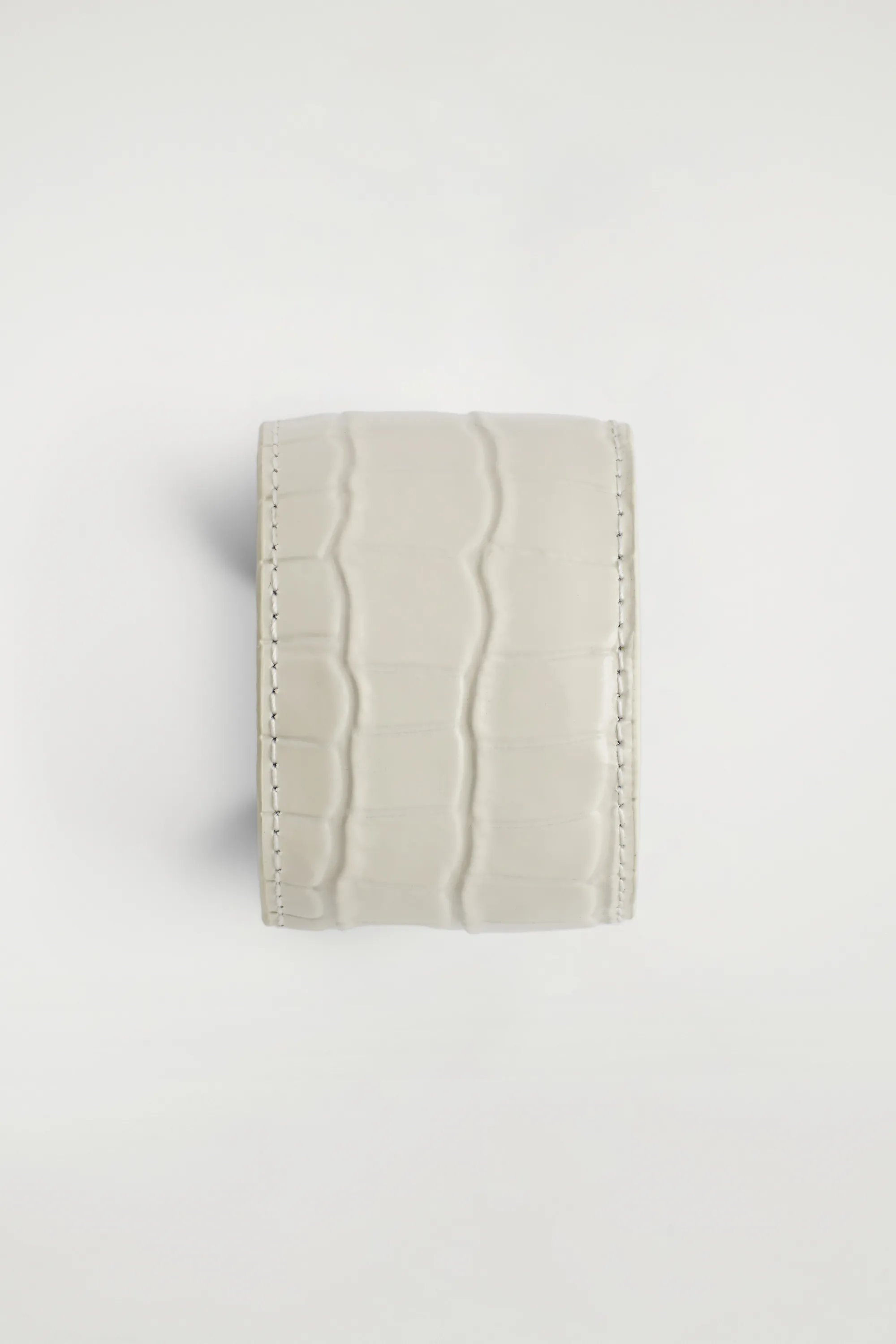 BRACELET EN CUIR IMITATION CROCO - BLANC