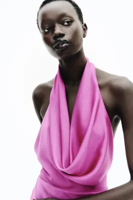 Robe à encolure bénitier - Violet vif — photo 1