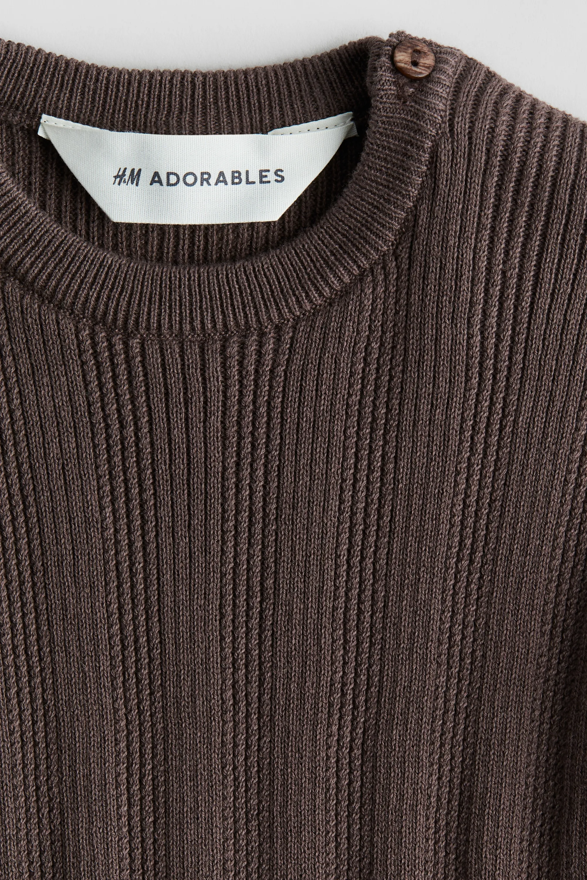 T-shirt en maille côtelée - Marron