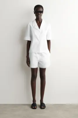 CHEMISE RESORT BORDÉE DE DENTELLE - BLANC — photo 3