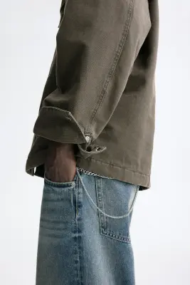 Veste-chemise matelassée - Gris foncé — photo 4