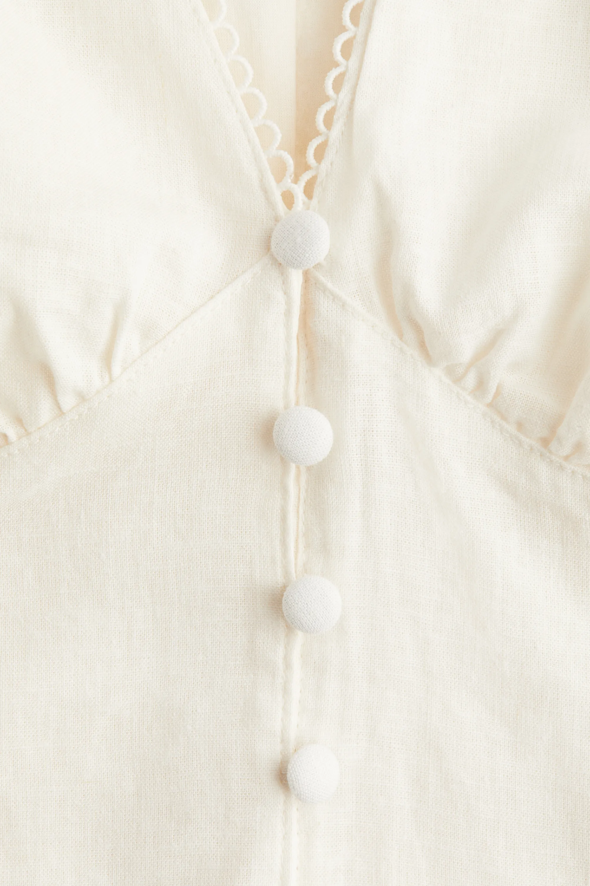 Robe en lin mélangé - Blanc