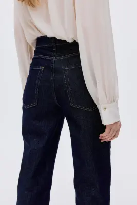 Straight High Jeans - Bleu denim foncé — photo 3