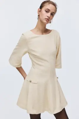 Robe en bouclette - Beige clair — photo 3