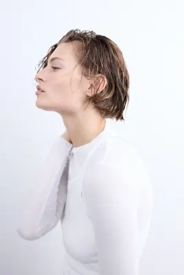 Top en coton pima - Blanc — photo 2