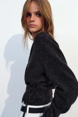 Gilet croisé - Gris foncé chiné — photo 2