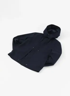 Multi Pockets Flapped Parka in Navy Blue Waterproof Teflon — photo 3