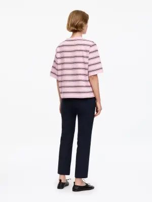 T-shirt signature carré - Rose/Rayures — photo 3