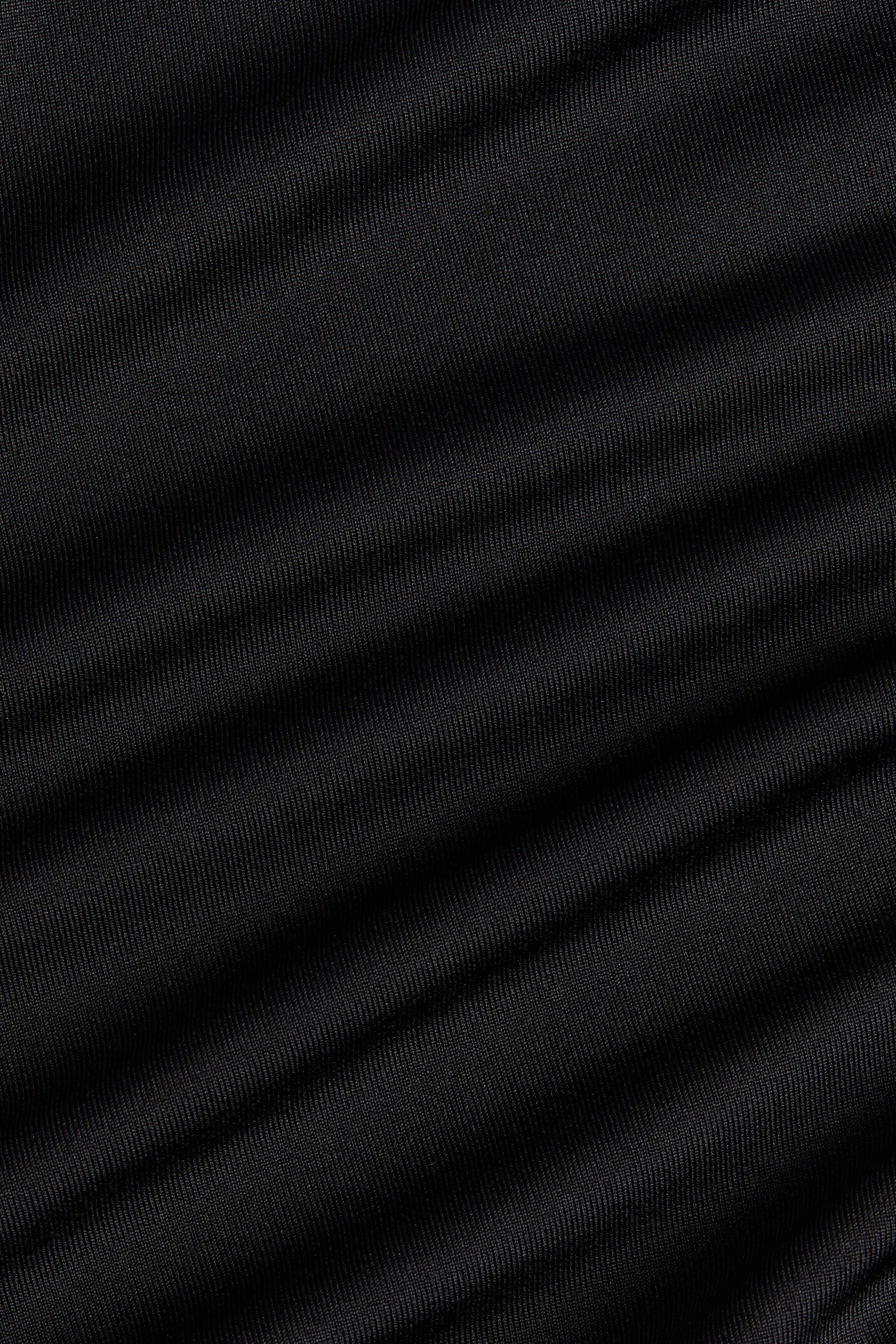 Robe à effet drapé avec épaulettes - Noir