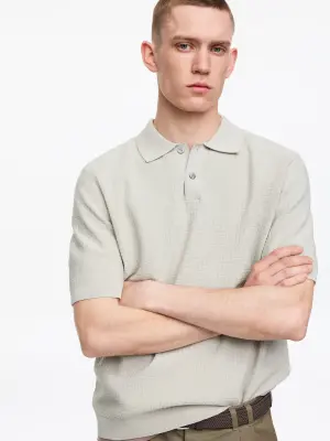 Polo en maille de coton - Vert poudré — photo 3