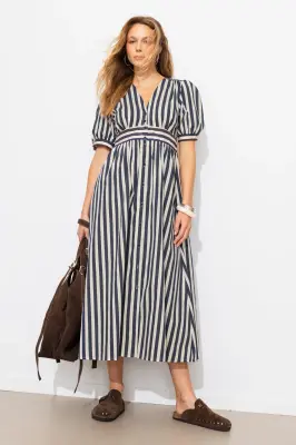 Robe longue rayée Femme — photo 2