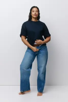 T-shirt boxy - Bleu marine — photo 1